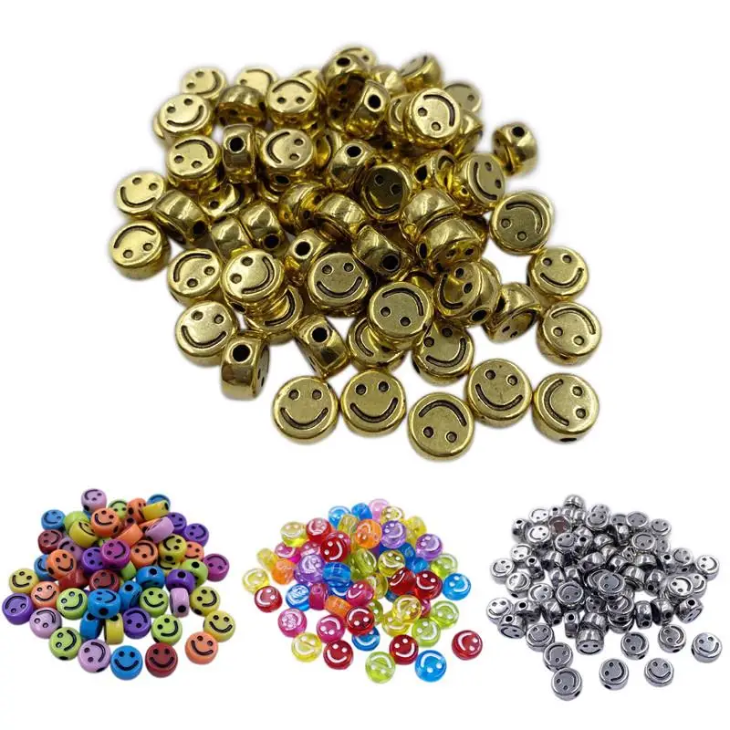

Hot 10mm Smiling Face Loose Beads DIY For Jewelry Making Necklace Bracelet Pendant 20Pcs Wholesale