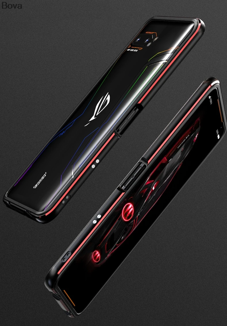 Чехол для ROG Phone2 роскошный Ультратонкий алюминиевый бампер для Asus ROG Phone 2 ZS660KL+ 2 пленки(1 передняя+ 1 задняя