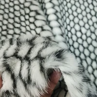 high grade rabbit faux fur fabric about 2 5cm hair length whiteblack pineapple pattern plush fabric sewing diy collar of coat