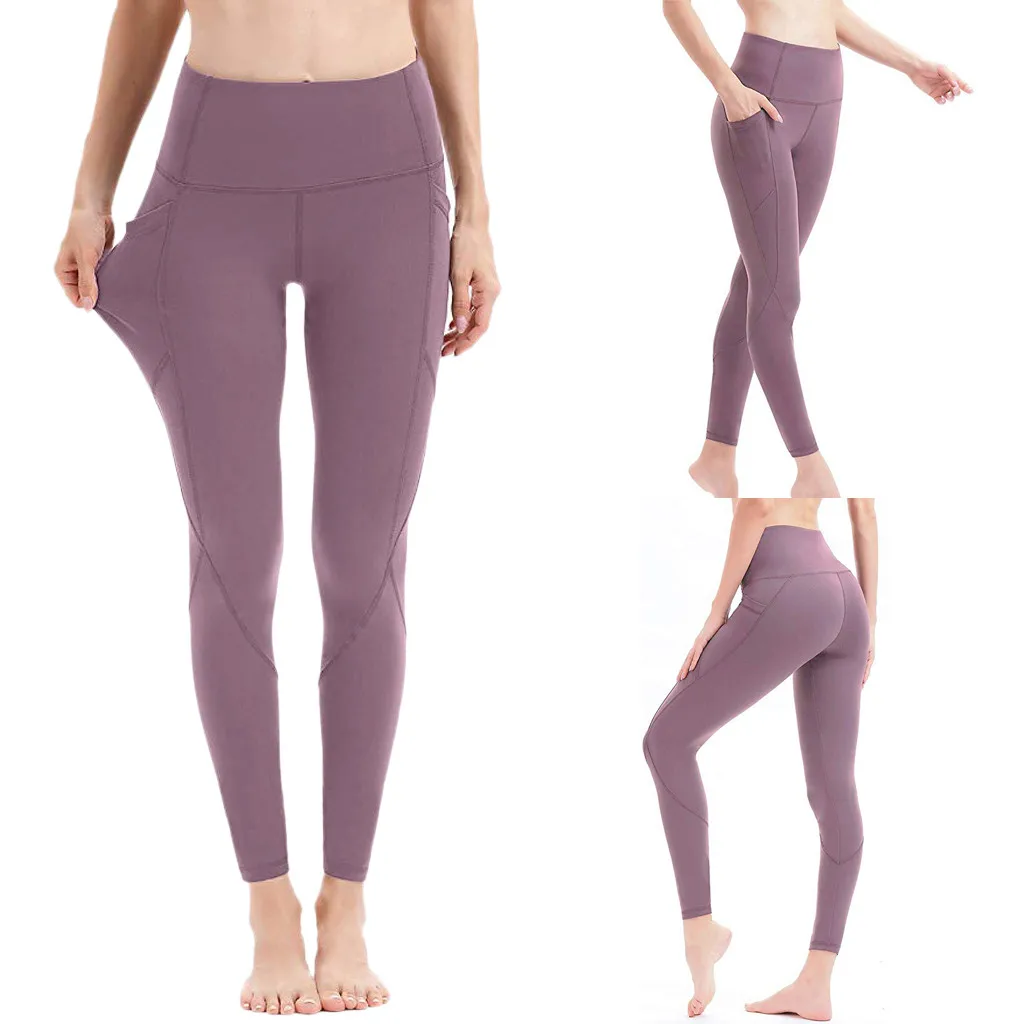 Леггинсы спортивные женские фитнес тренировки с карманами Фитнес Спорт Бег Йога