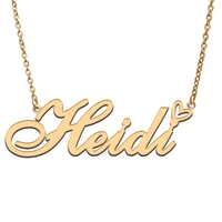heidi name tag necklace personalized pendant jewelry gifts for mom daughter girl friend birthday christmas party present