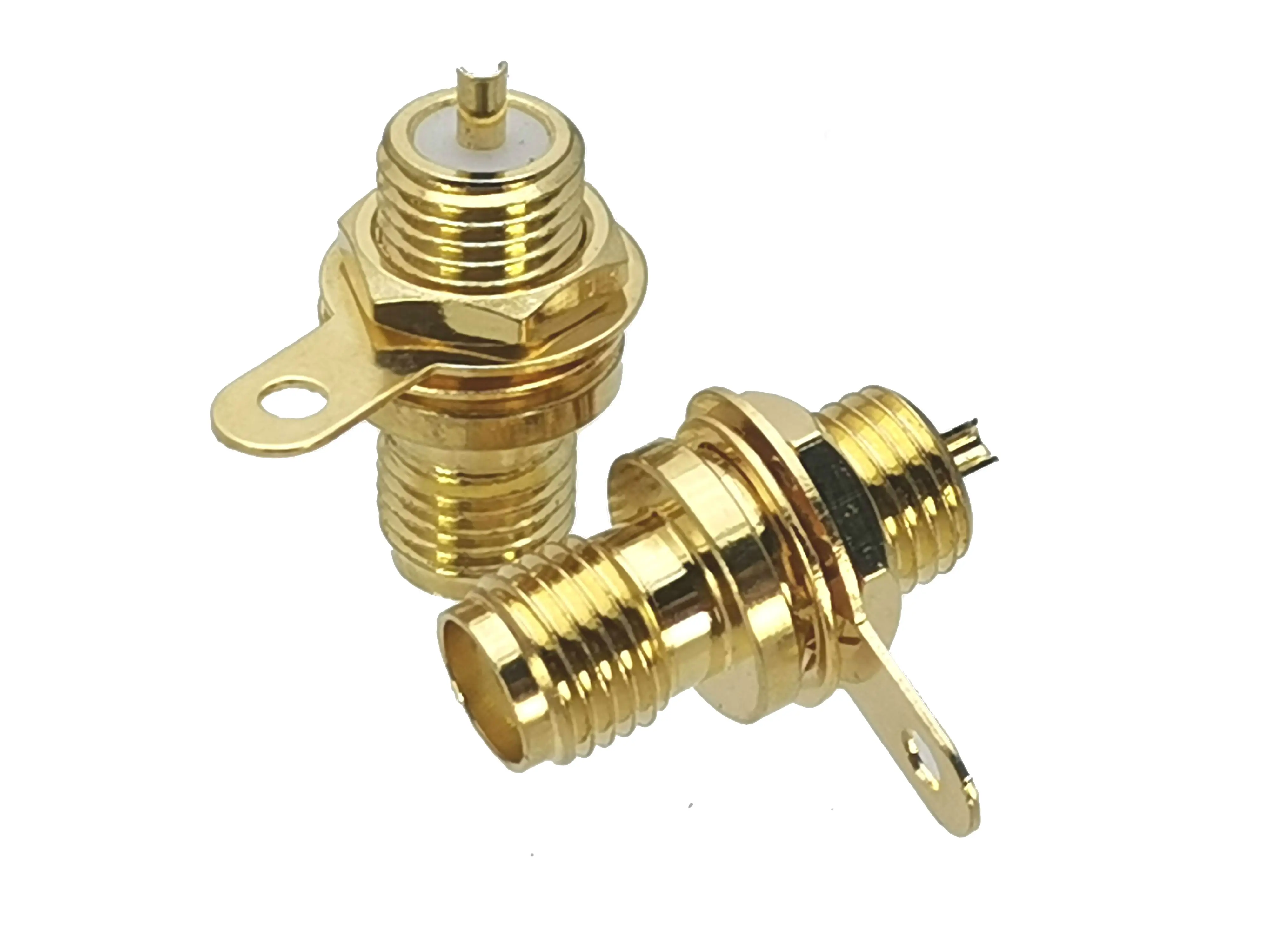 

10pcs SMA female Jack nut bulkhead handle deck clip solder cup RF connector