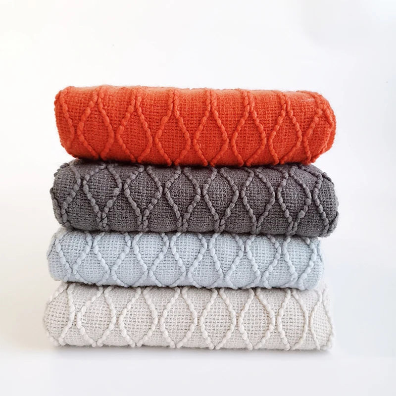 

soft warp knitting solid throw blanket