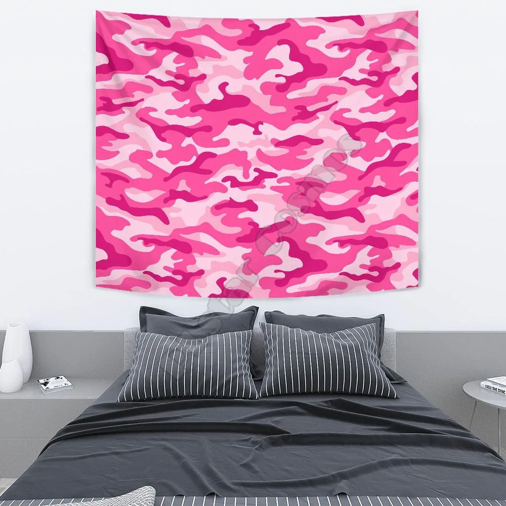 

PINK CAMOUFLAGE WALL TAPESTRY 3D Printed Tapestrying Rectangular Home Decor Wall Hanging