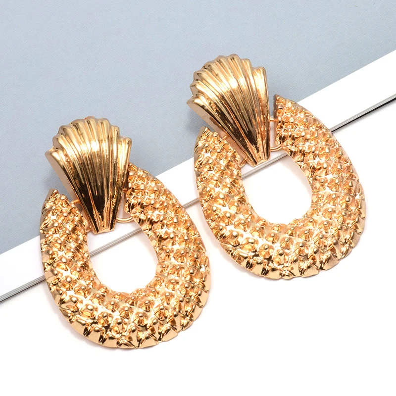 Оптовая продажа золотые металлические висячие серьги в форме ананаса Висячие