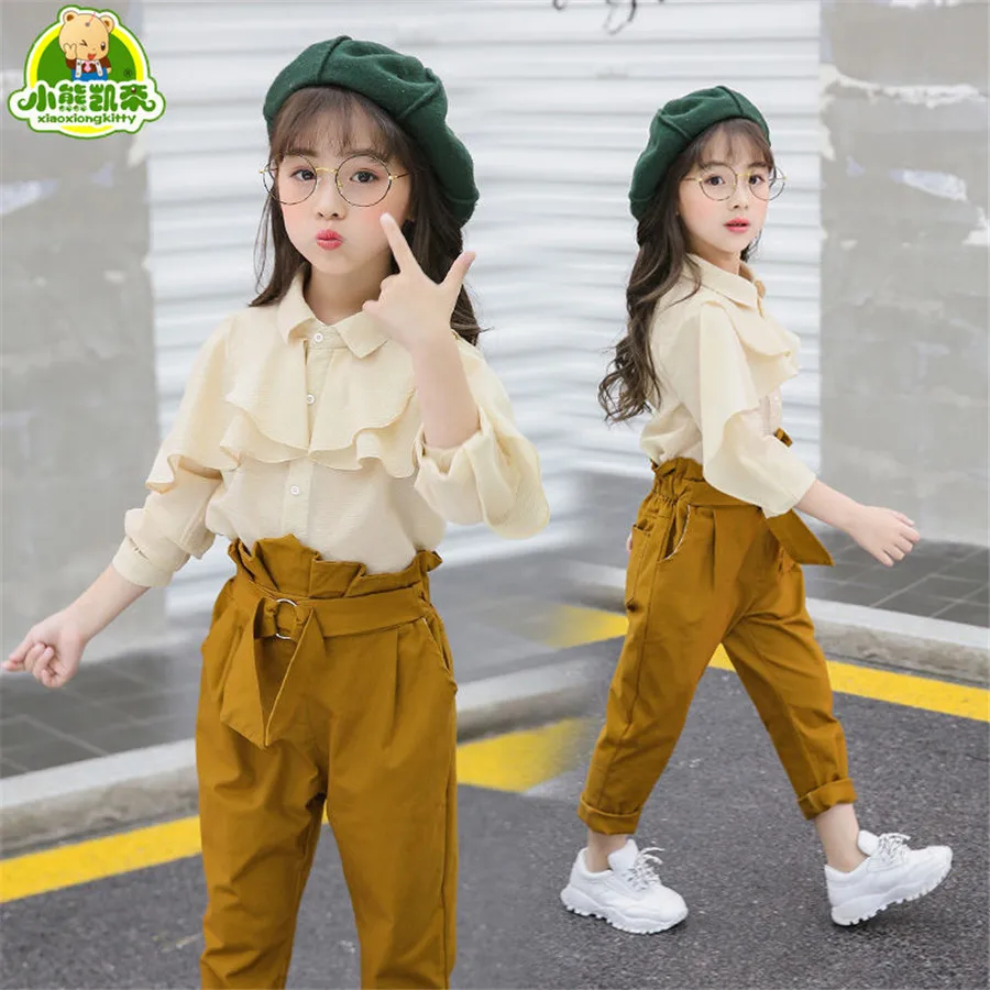 Girls Clothing Sets Summer Fashion sport set T-shirt+Casual pants 2Pcs sportswear kids costume Teen Girl Clothes 4 6 8 10 Years | Детская