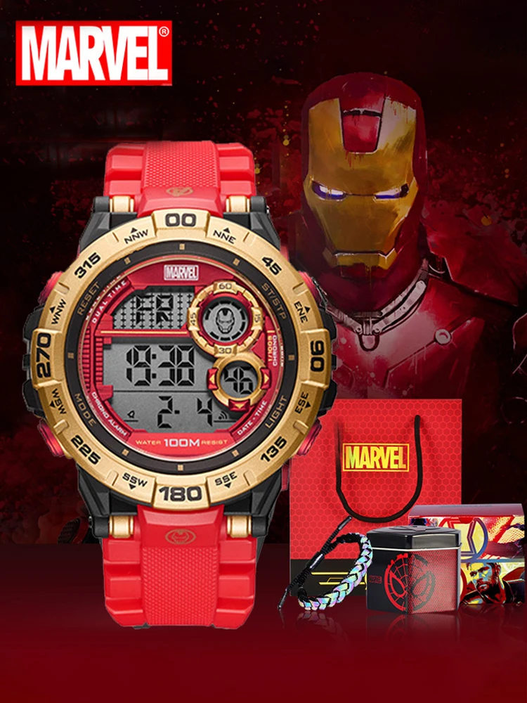 

Authentic Disney Marvel Iron Man Watch Commemorative Series High School Student Sports Waterproof Electronic Watch Male