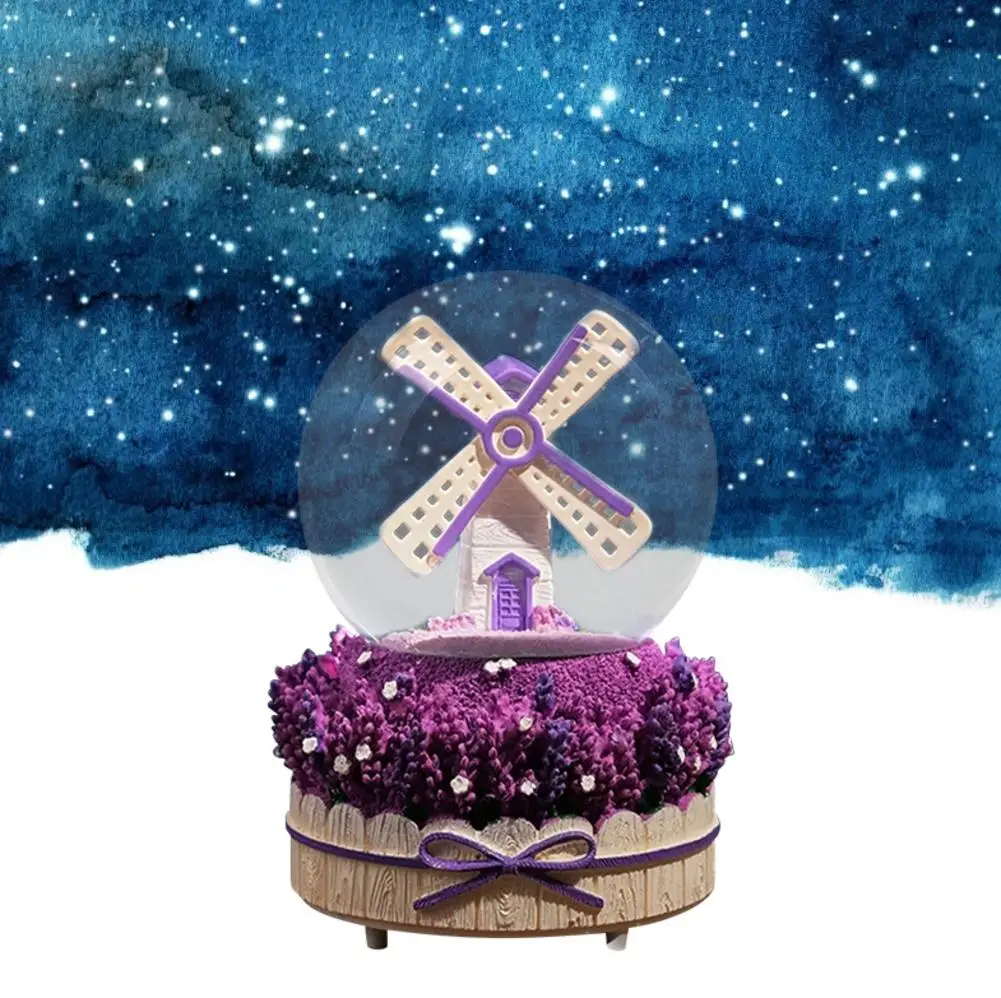 Музыкальная шкатулка инновационная INS ветряная мельница снежные фонари