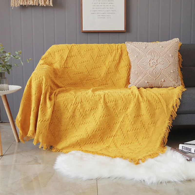 

Decorative Sofa Blanket, Sofa Cover with Tassel, Dust Cover, Tapestry, Travel Plane, Blanket