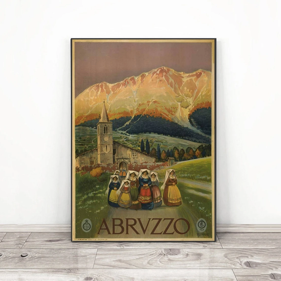 

Постер для путешествий, фотография, подарок для путешествий, Италия, Абруццо, алицендри 1920, путешествие, винтажная печать для путешествий, н...