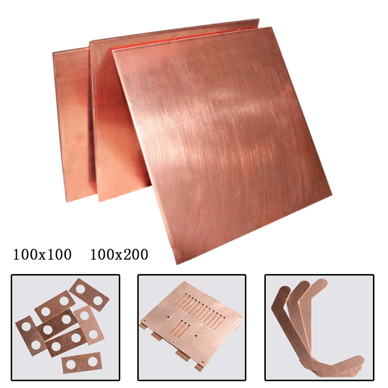 

1pc 99.9% Copper Sheet Plate DIY Handmade material Pure Copper Tablets DIY Material for Industry Mould or Metal Art 100x100mm