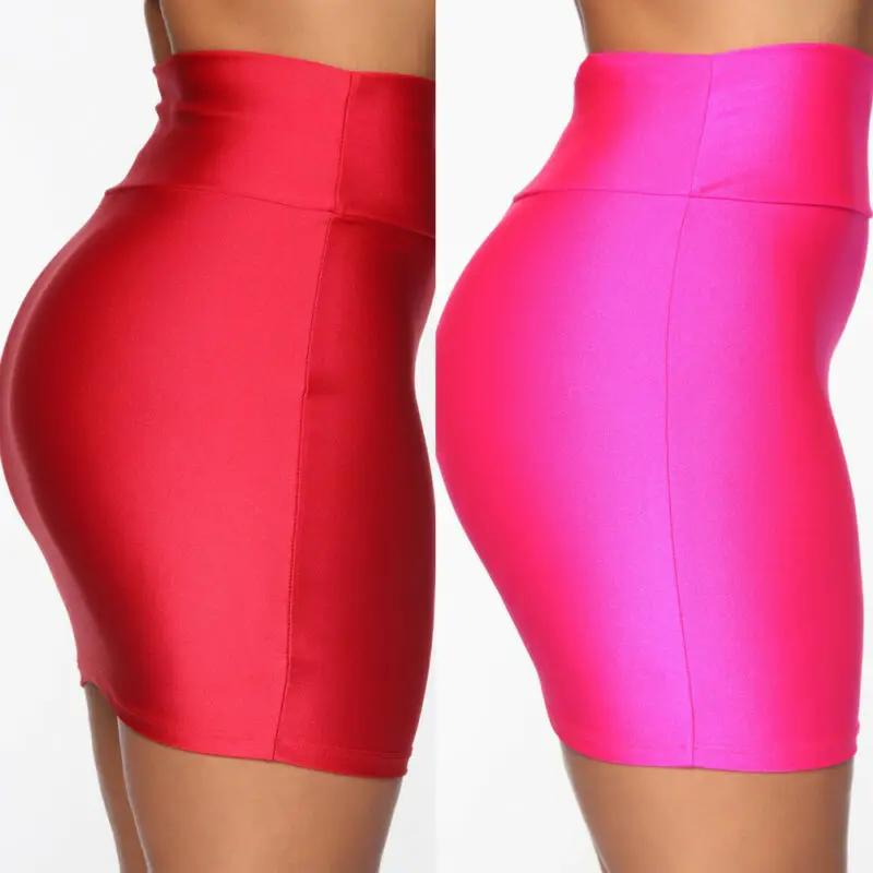 

Sexy Women Bandage Summer Hot Sale Skirts 2020 New Summer Ladies High Waist PU Leather Pencil Skirt Bodycon Package Hip Skirts
