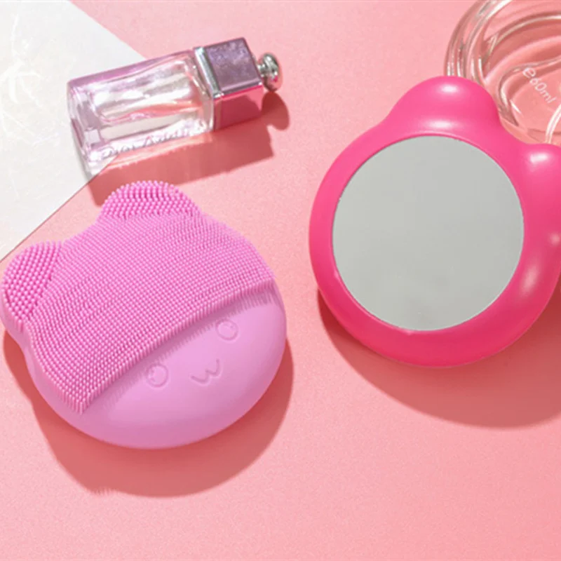 Pink Кисть для очистки дица, щетка для мытья, электрическая зарядка, Eletrica de, водостойкие инструменты для ухода за кожей, щетика для лица - Цвет: Pink