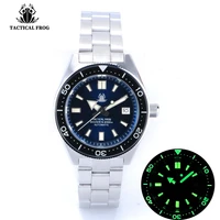 tactical frog mens 62mas retro dive watch 44mm blue dial full lume ceramic bezel nh35 automatic movement 200m water resistant