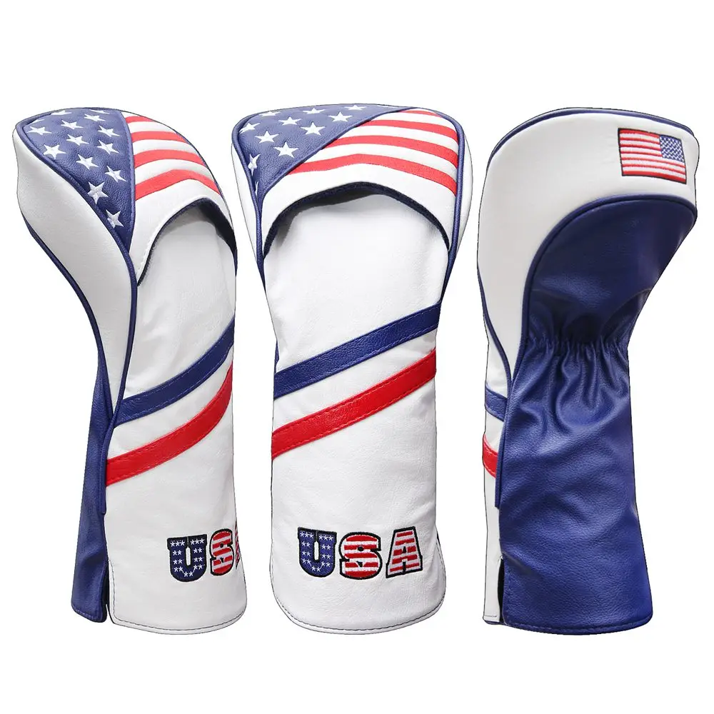 3 шт. Кожаные чехлы высшего качества для игры в гольф клуб головные уборы США