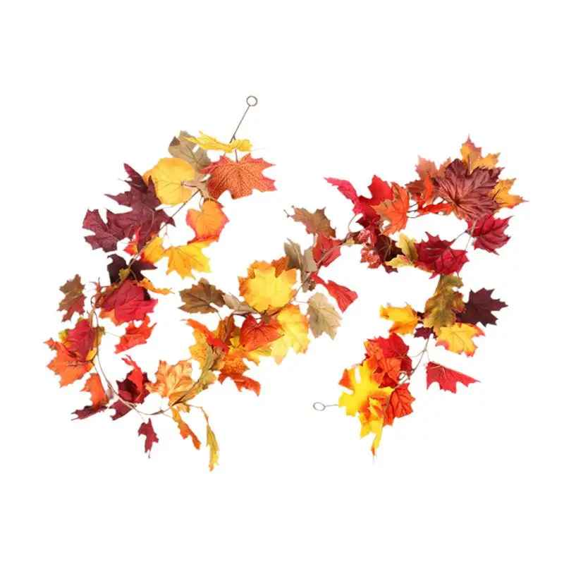 

Fall Maple Garland Artificial Maple Leaves Garland Wall Hanging Rattan for Thanksgiving Decoration