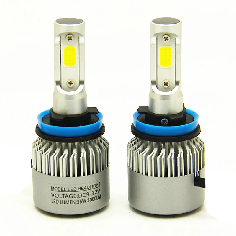 1 комплект светодиодный Автомобильная фара на бескорпусных светодиодах H7 H4 H11 9006