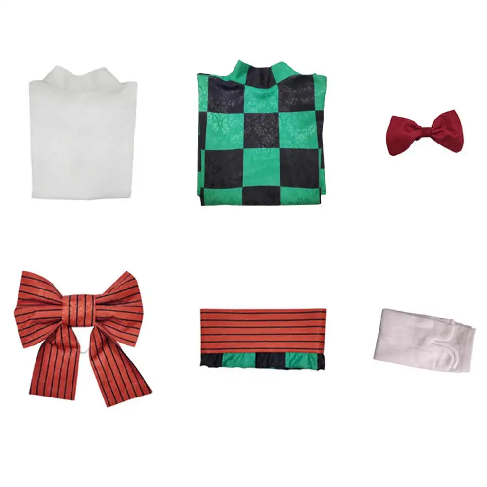 

Kids Demon Slayer Kamado Tanjirou Cosplay Costume Children Kimono Outfits Halloween Carnival Costumes