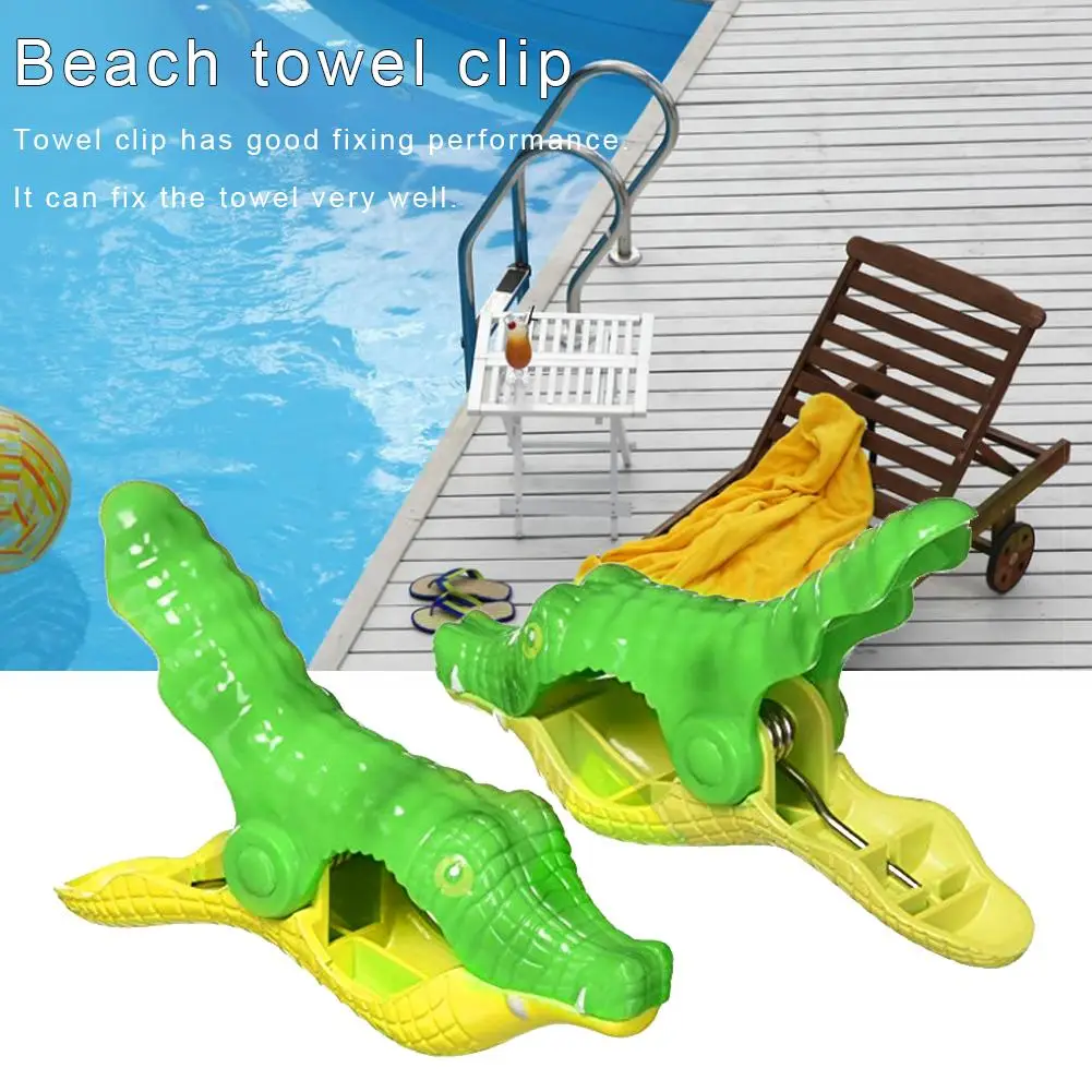 2PCS Beach Towel Clip Simulation Animal Strong Windproof Bath Towel Clothes Hanger Clip Sunbed Pegs Pool Towel Clips Quilt Clamp