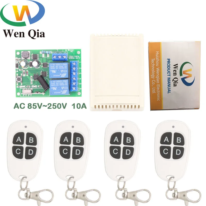 AC 85 ~ 250V 10A 2200W 2CH 433Mhz rf дистанционный переключатель беспроводной приемник релейный