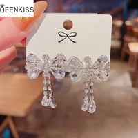 qeenkiss eg763 fine jewelry wholesale trendy woman birthday wedding gift bow aaa zircon 925 sterling silver needle stud earrings