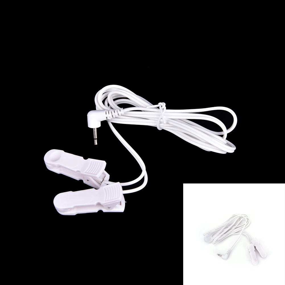 

1Pc Digital TENS Therapy Machine Massager 2.5mm Plug Electrode Lead Wires Connecting Cables with 2 Ear Clips