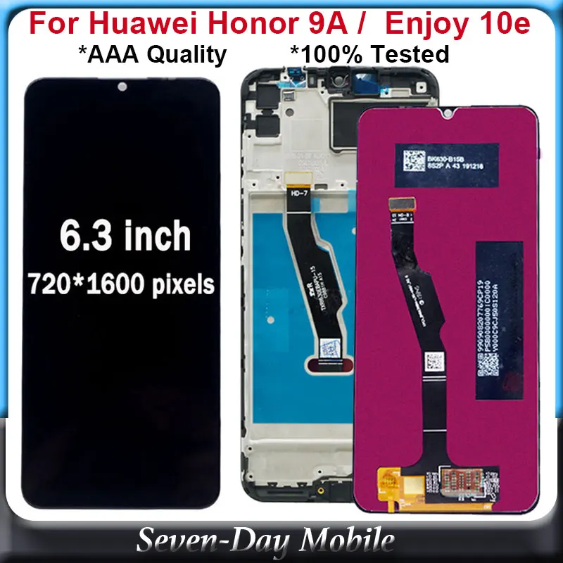 ЖК-дисплей 6 3 дюйма для Huawei Honor 9A с дигитайзером сенсорного экрана в сборе Enjoy 10e |