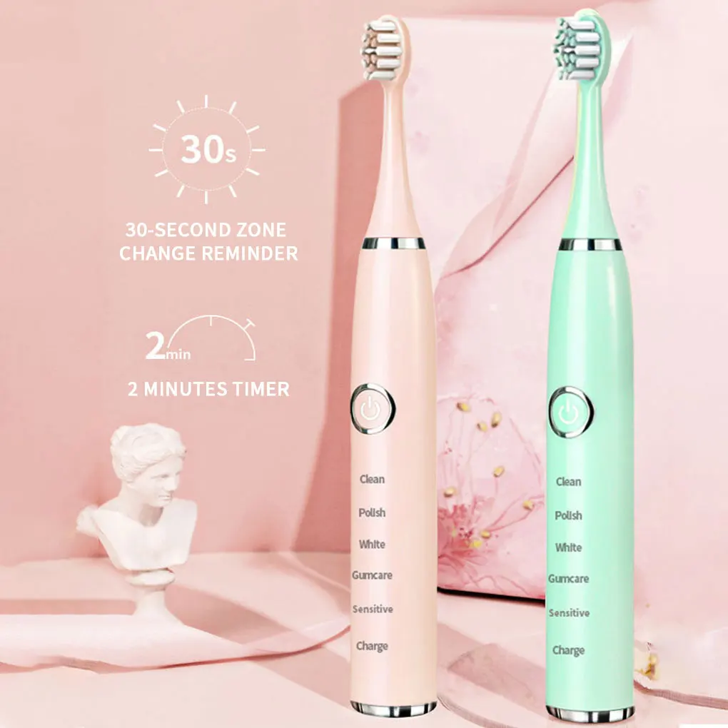 

Super Sonic Electric Toothbrushes for Adults Kid Smart Timer Whitening Toothbrush IPX7 Waterproof Replaceable AA Battery Version