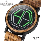 Уникальные мужские деревянные часы BOBO BIRD, 4 цвета, светодиодные цифровые наручные часы с деревянным звеньем, мужские часы, специальный подарок, предметы