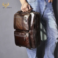 oil wax leather man design multifunction purpose coffee maletas maletin business briefcase 15 laptop tote portfolio bag 9912