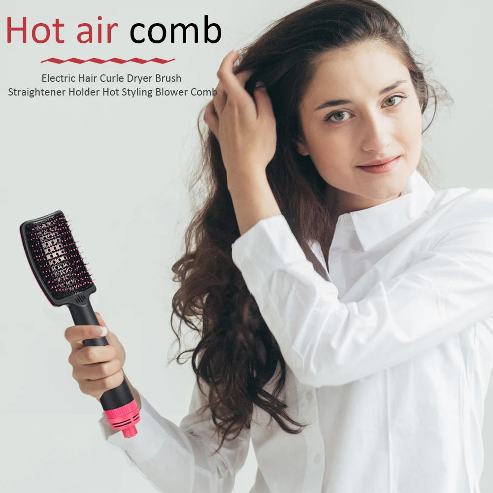 

Women Electric Hair Dryer Brush Straightener One Step Blower Brush Electric Travel Blow Dryer Comb Hairdryer Hot Styling Comb