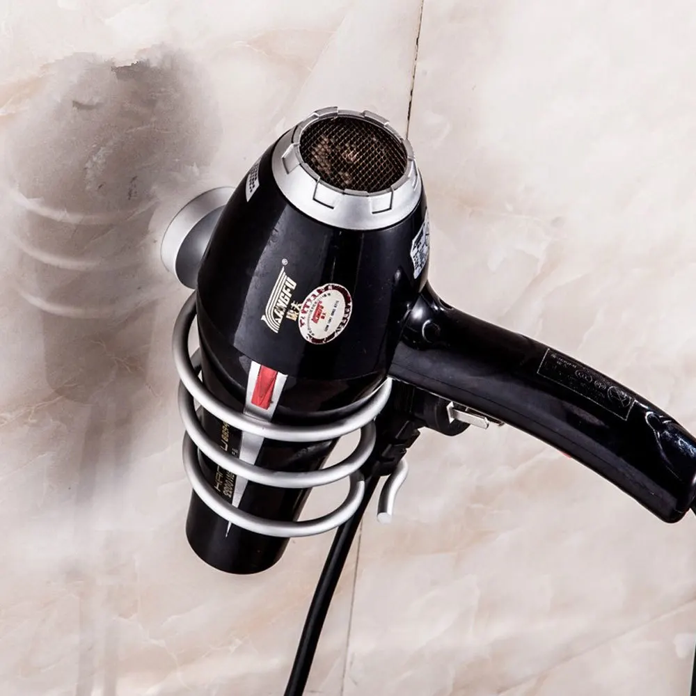 Ванная комната фен стойка настенное пространство Алюминий Фен держатель стеллаж