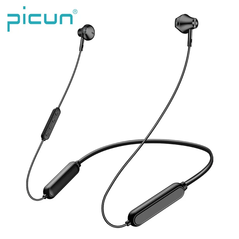 black Picun X3 Bluetooth наушники IPX6 водонепроницаемые спортивные беговые беспроводные наушники Магнитный дизайн шейные стерео наушники - Цвет: black