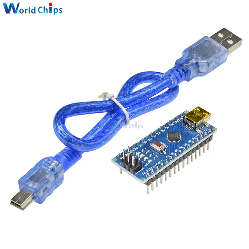 10 шт. Nano V3.0 3 0 мини USB драйвер 5 в 16 м Микроконтроллер плата CH340 g для Arduino с usb-кабелем
