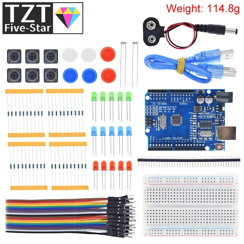Стартовый комплект для UNO R3 миниатюрная макетная плата светодиодный