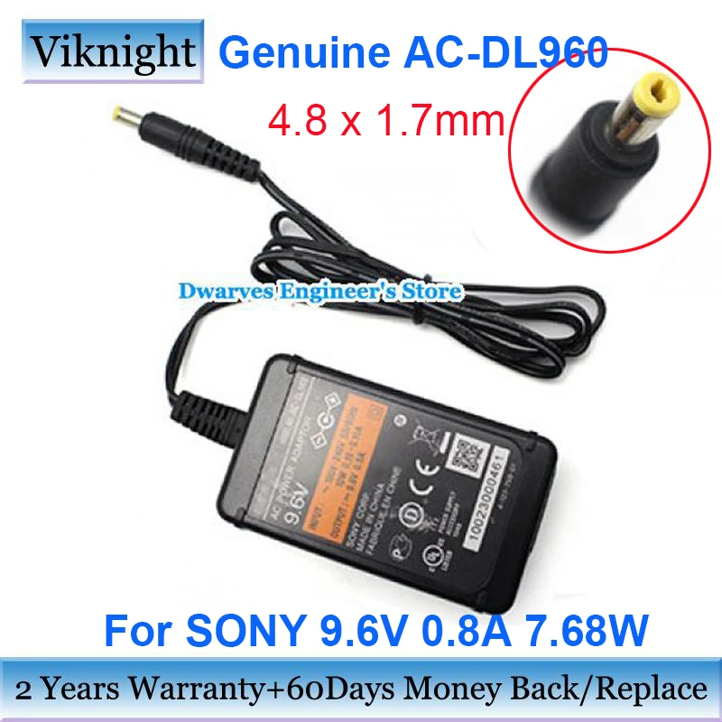 

Genuine AC-DL960 AC Adapter Charger 9.6V 0.8A 7.68W For Sony Webbie HD MHS-CM1 MHS-CM1V CM1V Camera Power Supply 4.8x1.7mm