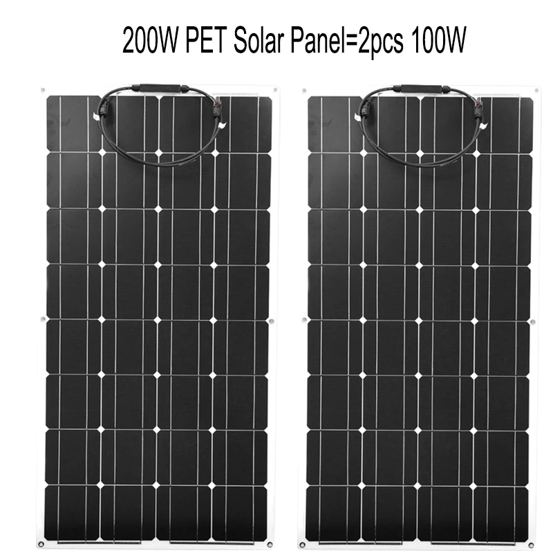 Гибкая солнечная панель ETFE /PET s 300 Вт для заряда аккумулятора 12 В 100 200
