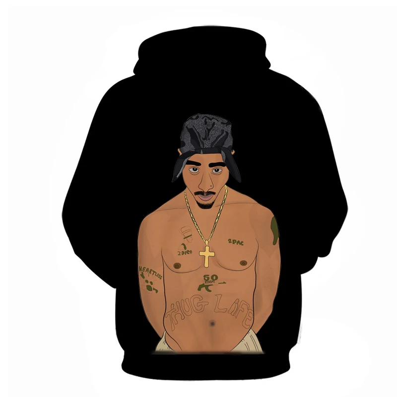 Мужские/женские толстовки, толстовка с длинным рукавом, 3D принт, 2pac, толстовки в стиле хип-хоп, пуловер с капюшоном, топы размера плюс S-6XL