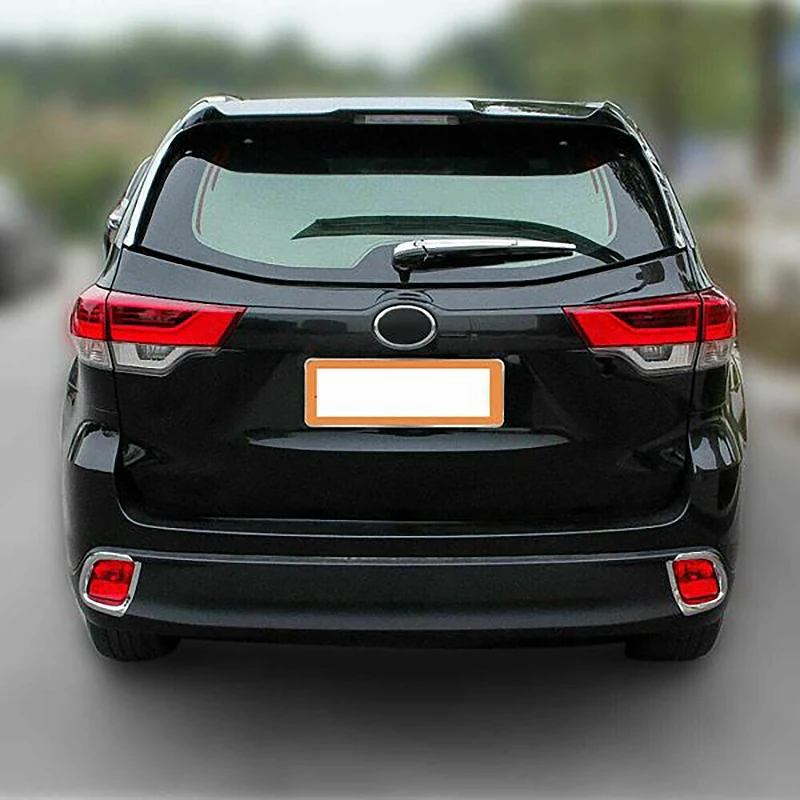 

ABS Chrome Front and Rear Fog Lights Cover Trim Decorative Frame for Toyota Highlander 2014-2016