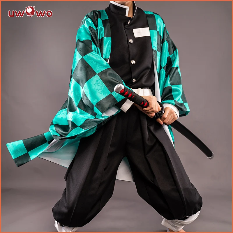 Предпродажа UWOWO новый дизайн Tanjirou Kamado Косплей Аниме Kimetsu no Yaiba демон костюм убийцы