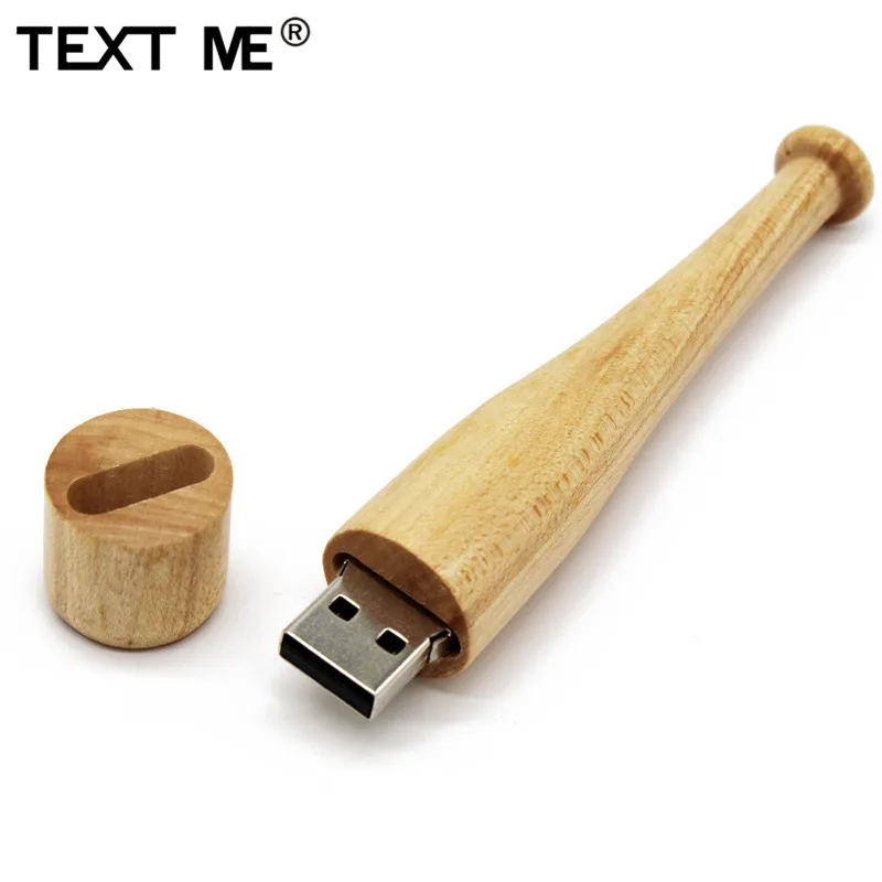 TEXT MES деревянный 64 Гб usb флеш-накопитель 4 ГБ 8 ГБ 16 ГБ 32 ГБ Клен бейсбольная бита usb2.0