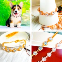 new zircon full diamond pet collar adjustable cat and puppy collar high end beautiful necklace pendant pet supplies