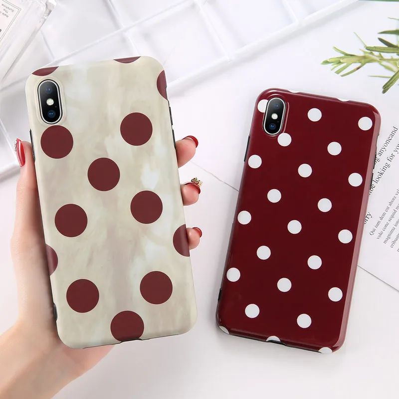 KJOEW мягкий IMD винно красный волнистый чехол для телефона s iphone XS Max XR X 8 7 6 6S Plus в