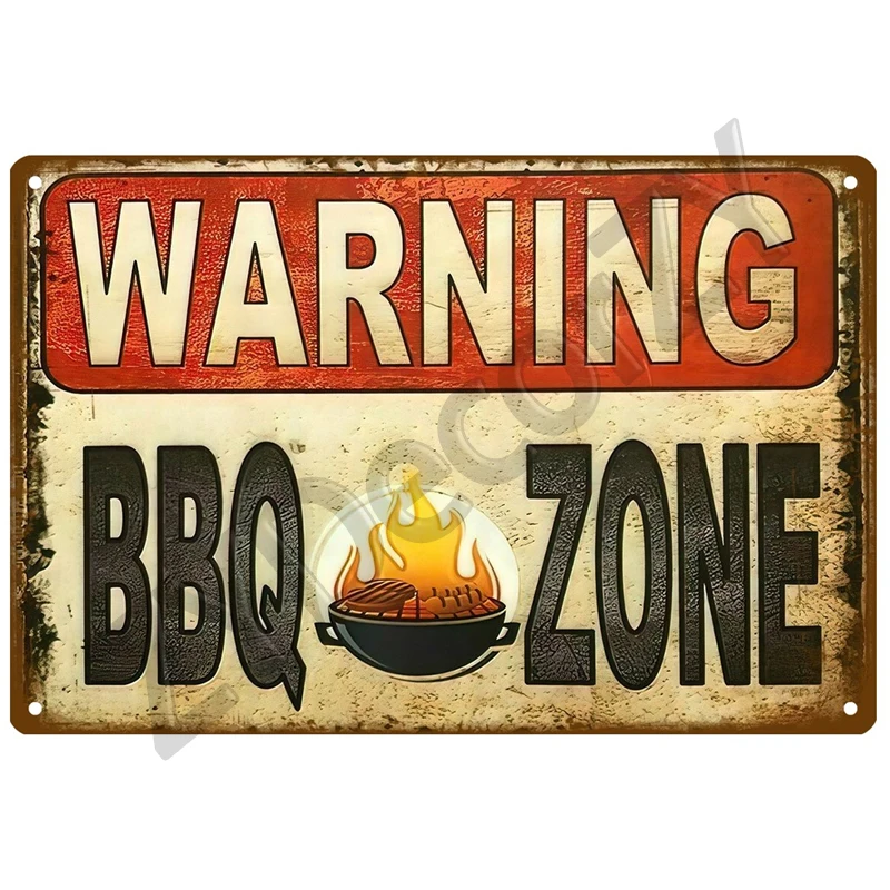 

Металлическая вывеска "BBQ RULES"