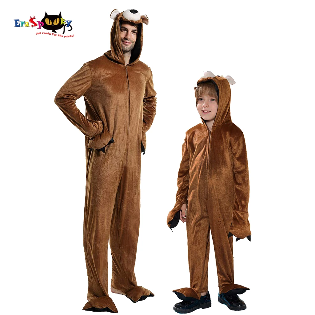 

Eraspooky 2020 Carnival Party Brown Bear Costume Adult Animal Jumpsuit Cosplay Halloween Costume For Kids Family Group Outfits