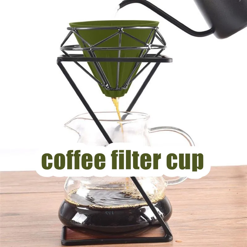 

Портативный фильтр для ручного кофе, чашка с конусным фильтром из силикагеля, мягкая складная чашка с фильтром, многоразовая чашка для ручн...