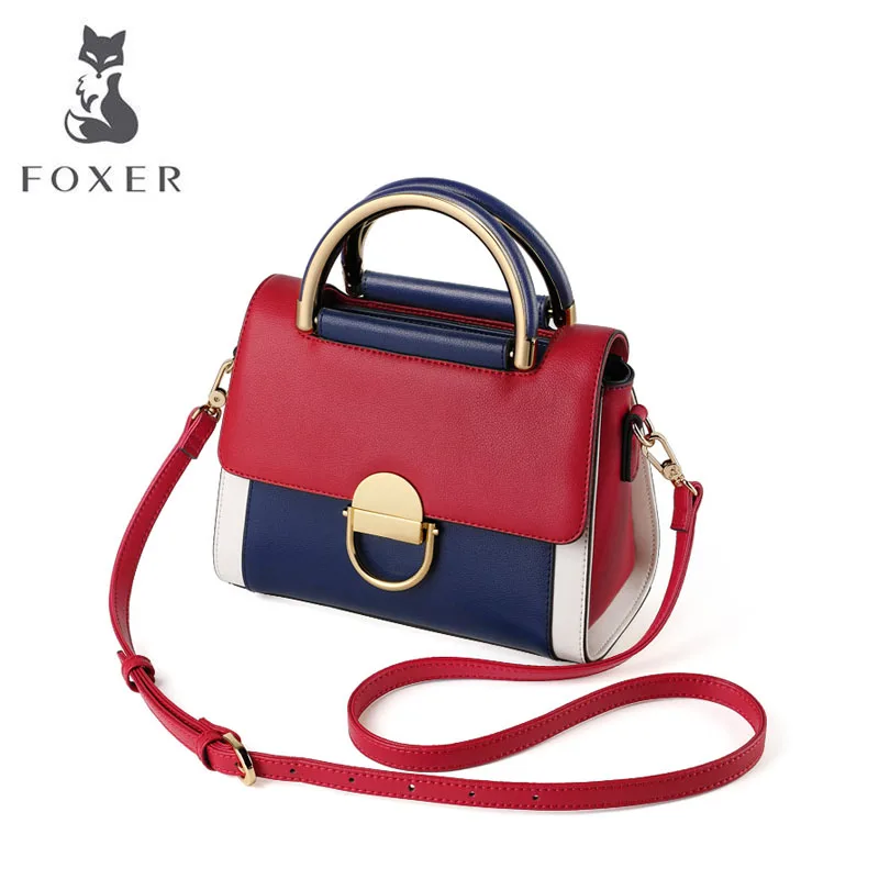 

FOXER designer bags famous brand women bags 2020 new fashion patchwork luxury handbags women leather bag cowhide tote bags