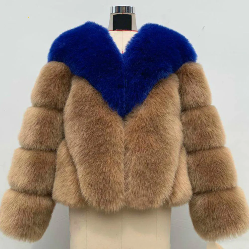 

Short Fox Fake Fur Reversible Plush Jacket Teddy Jacket Clothes Women Winter Coat Jacket Fur Coat Woman Coat