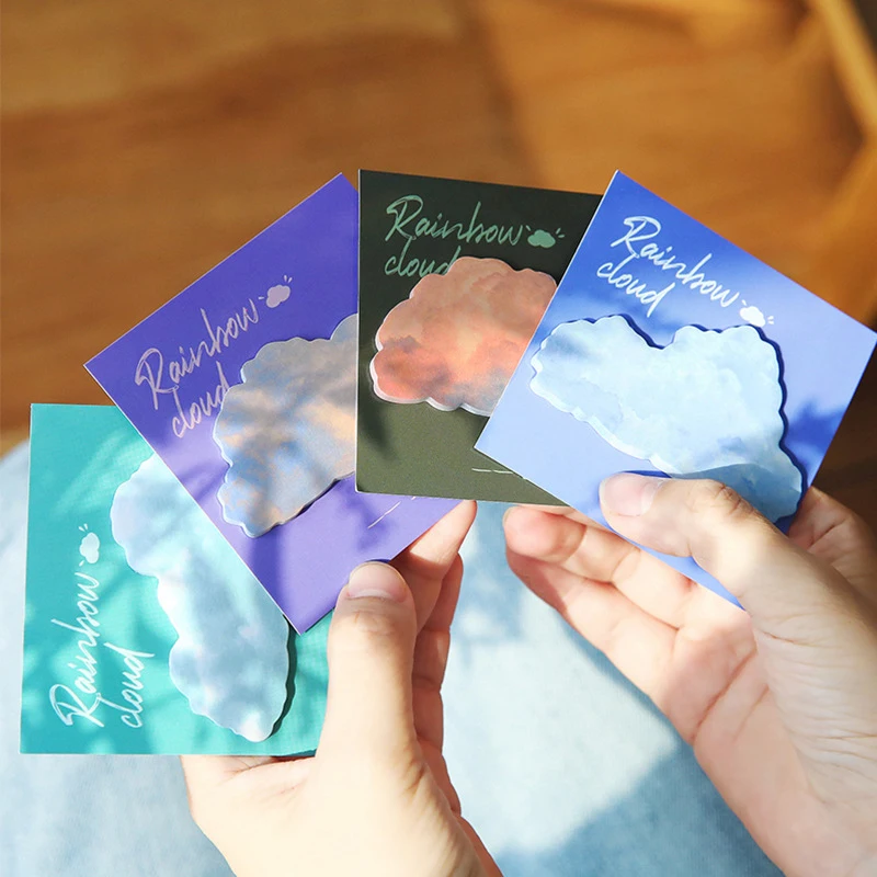 30 листов Kawaii Rainbow Cloud Sticky Notes Notepad Memo Pad индекс сообщений наклейка сделай сам