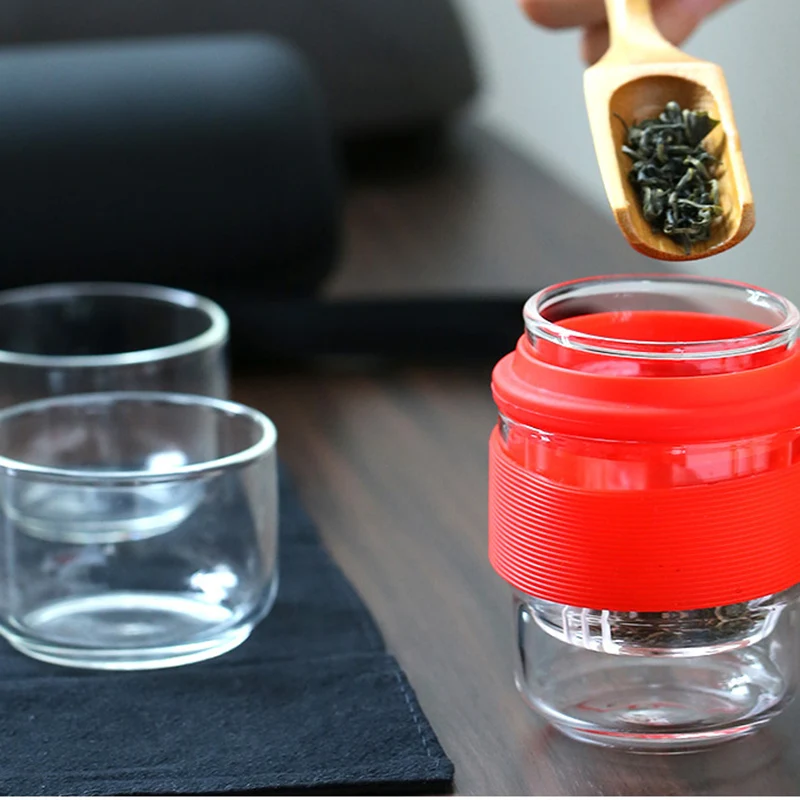 Новый дорожный чайный сервиз Кунг-фу горшок с портативным чехлом стеклянные